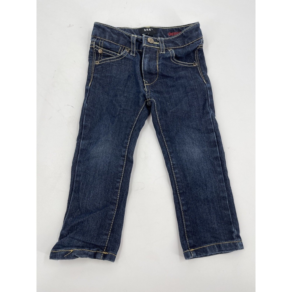 DKNY Greenwich Slim Toddler Girls Dark Wash Denim Jeans Blue Size‎ 2T